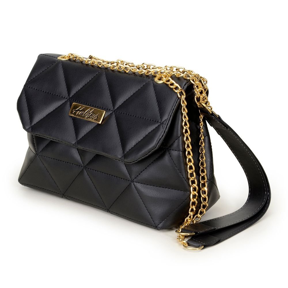 Bolsa Pequena Elegante Haldrys com Alça Transversal Detalhe de Corrente Preto 1
