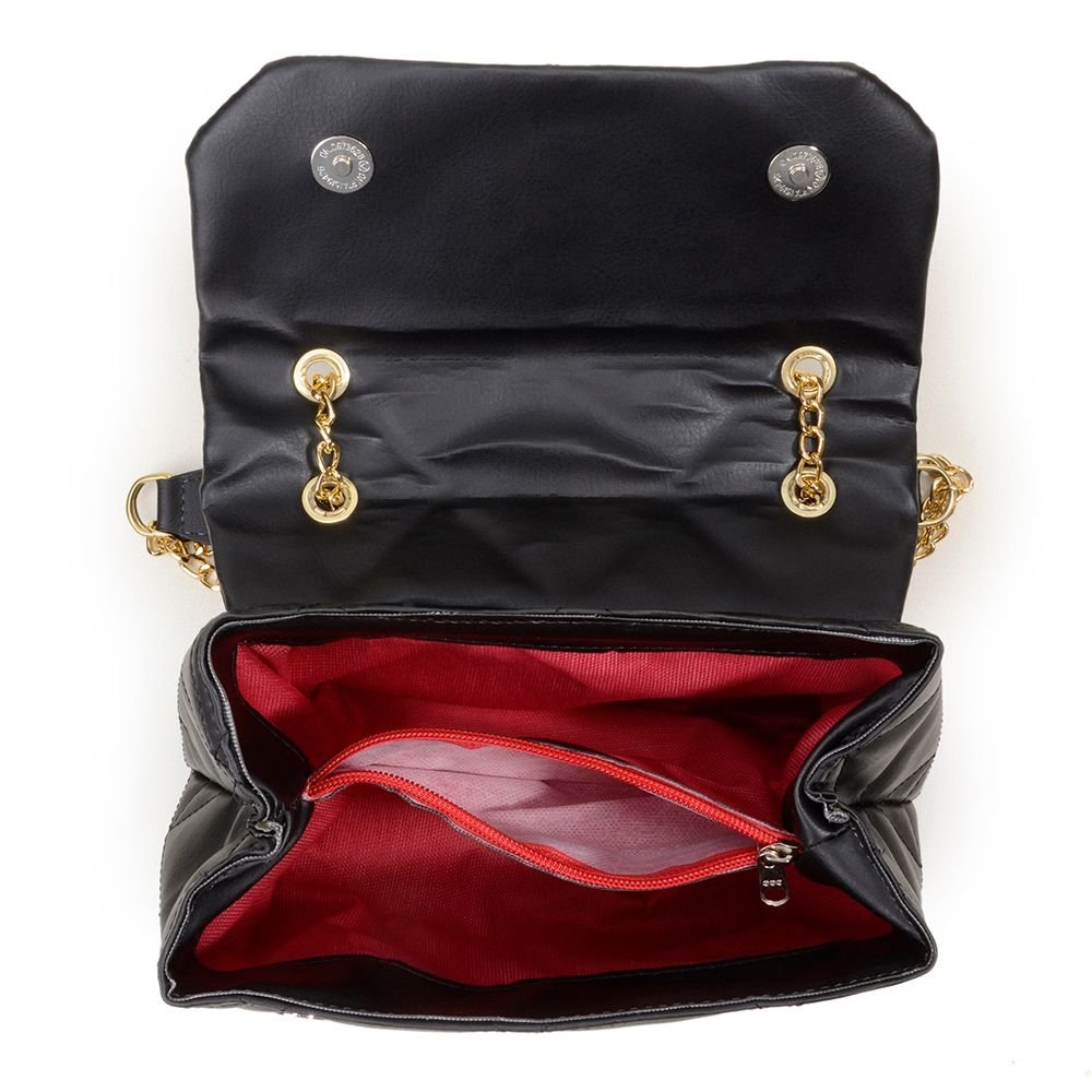 Bolsa Pequena Elegante Haldrys com Alça Transversal Detalhe de Corrente Preto 4