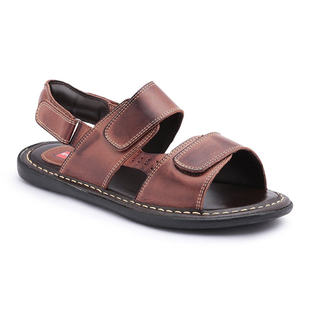 Sandália Casual em Couro Anatômica Masculino Calce Fácil Resistente Super Confortável