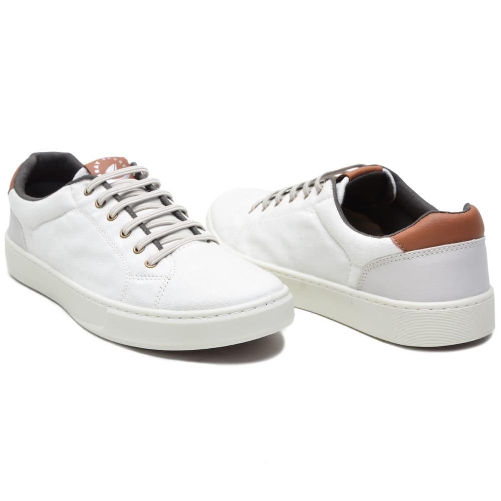 Tênis Sapatênis Masculino Lona Cadarço Sapatênis Adulto Casual Dia a Dia Branco 3