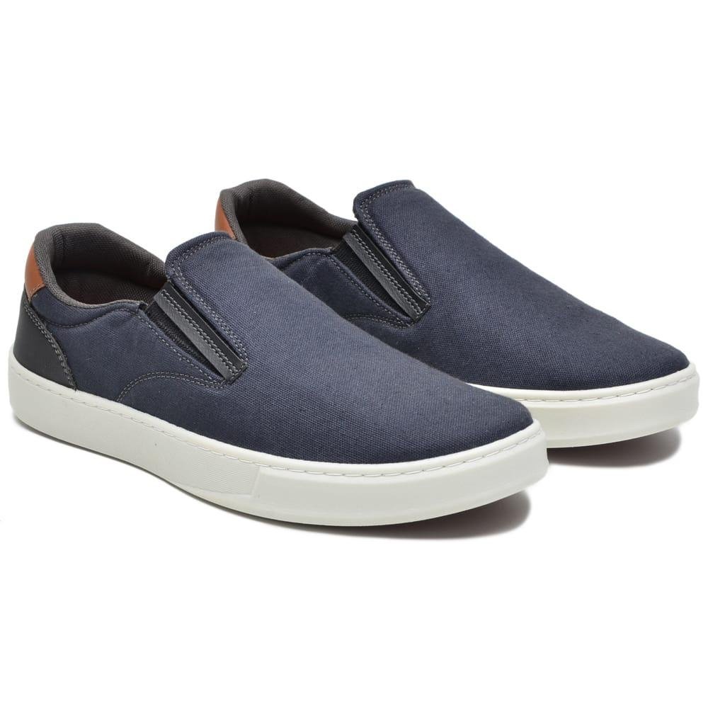 Tênis Slip On Masculino Calce Fácil Lona Elástico Tênis Adulto Casual Dia a Dia Cinza 2