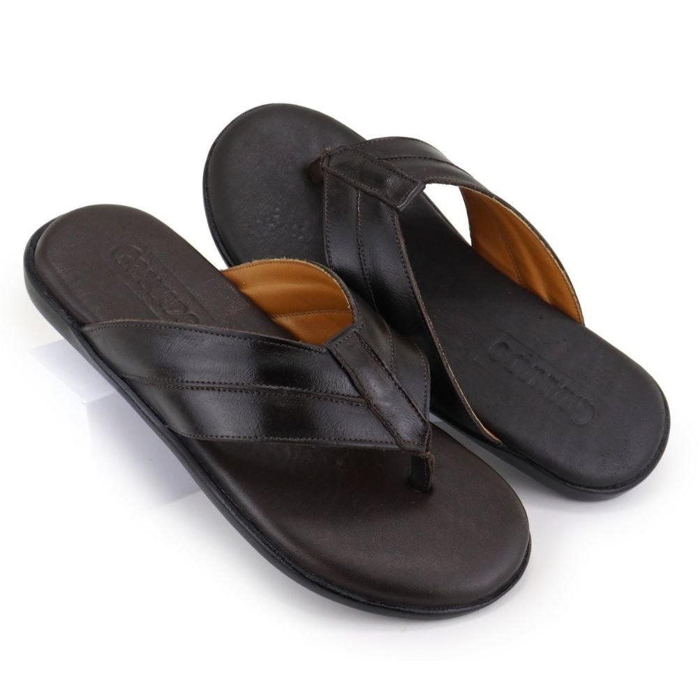 Chinelo Masculino de Couro Calce Fácil Conforto Casual Preto 8