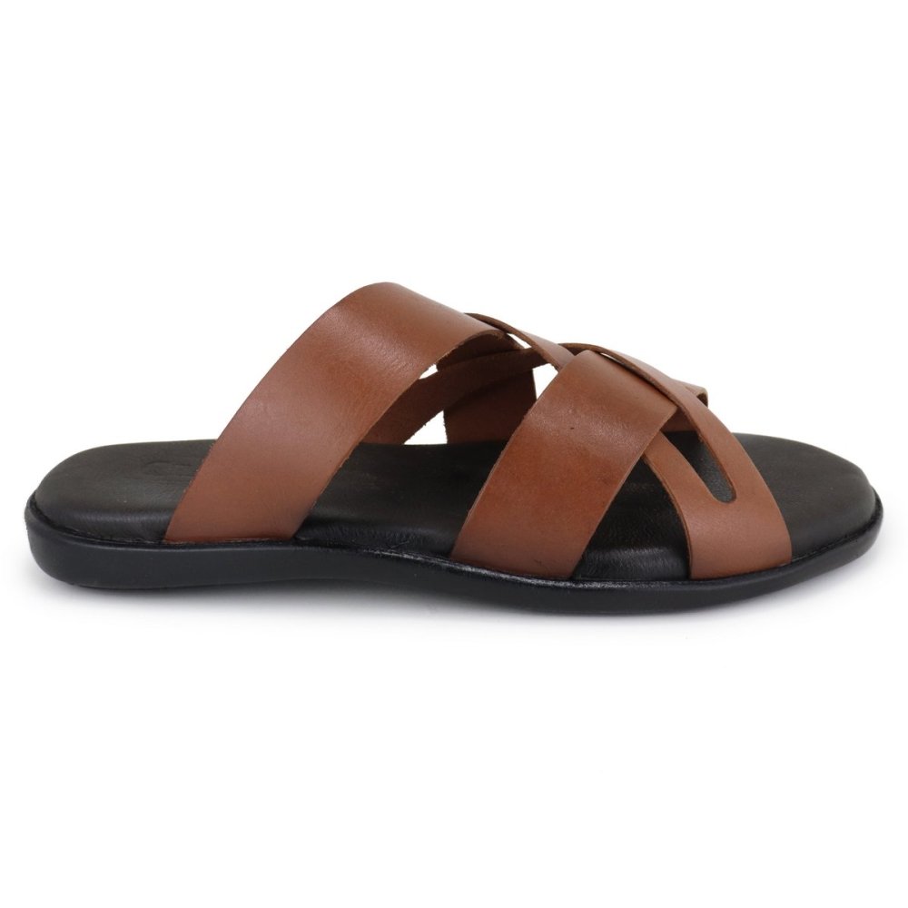 Chinelo Masculina Couro Confortável Sandália Masculina Leve