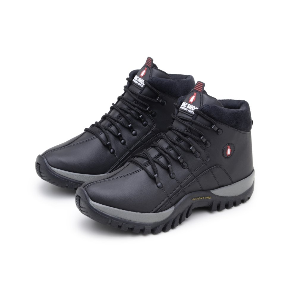 Bota Coturno Adulto Infantil Adventure Cano Curto Cadarço Bota Dia a Dia All Black 2