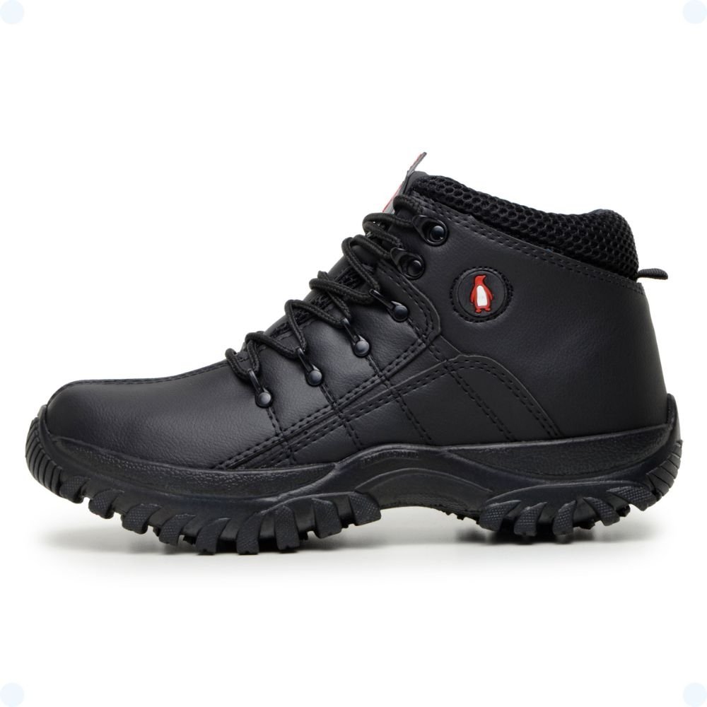 Bota Coturno Adulto Infantil Adventure Cano Curto Cadarço Bota Dia a Dia All Black 5