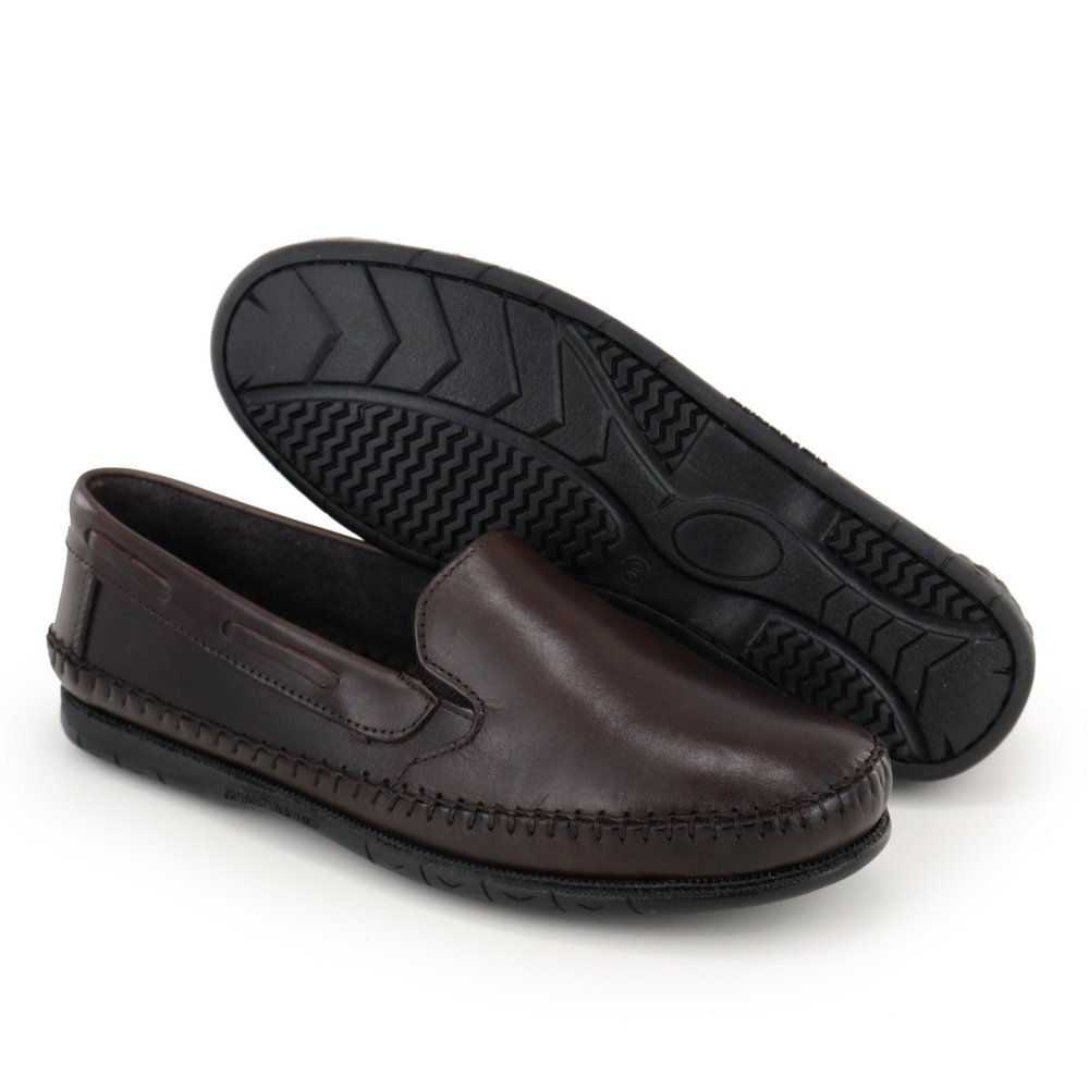 Sapato Casual Mocassim Feminino Sapatilha Couro Resistente Marrom 5