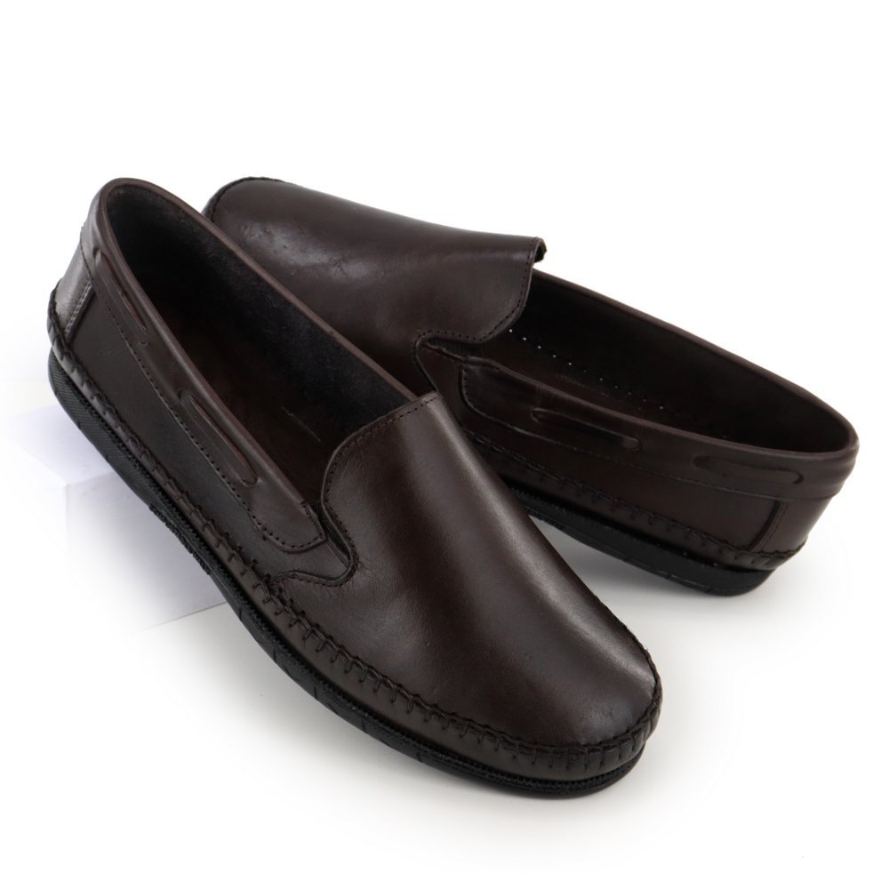 Sapato Casual Mocassim Feminino Sapatilha Couro Resistente Marrom 6