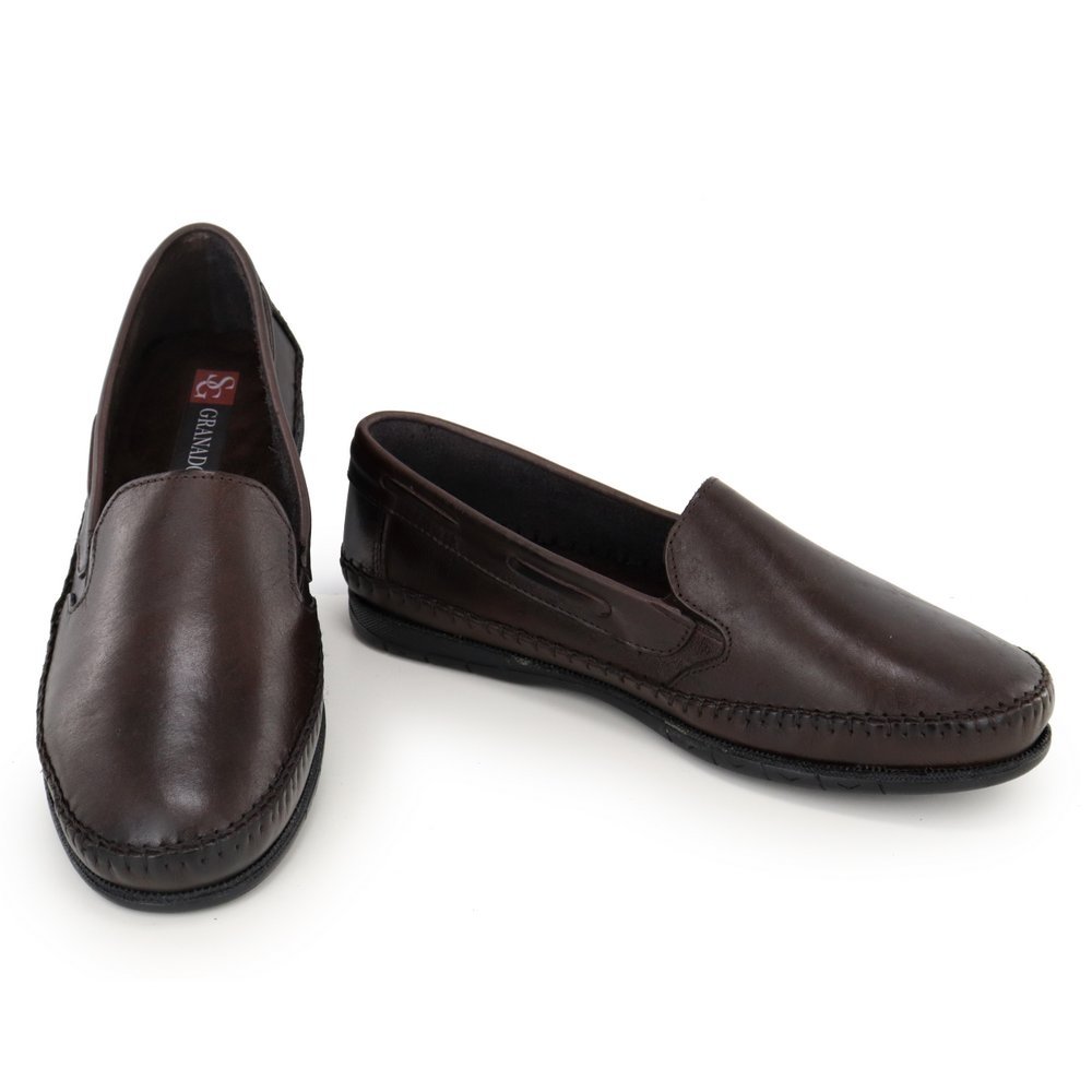 Sapato Casual Mocassim Feminino Sapatilha Couro Resistente Marrom 7