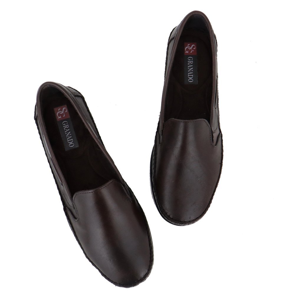 Sapato Casual Mocassim Feminino Sapatilha Couro Resistente Marrom 8