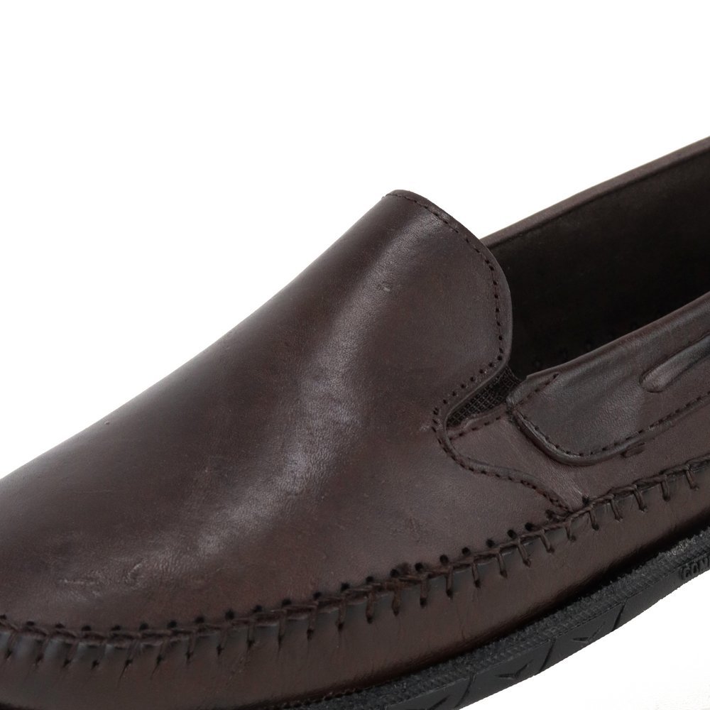 Sapato Casual Mocassim Feminino Sapatilha Couro Resistente Marrom 9