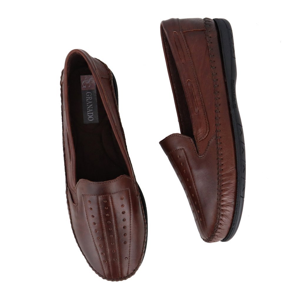 Mocassim Masculino Couro Confortável Sapatilha Masculina Macia Marrom 4