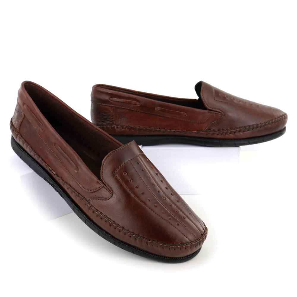 Mocassim Masculino Couro Confortável Sapatilha Masculina Macia Marrom 8