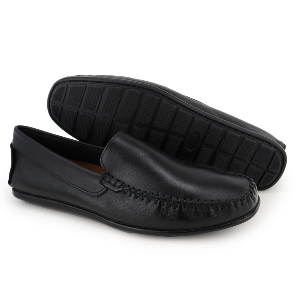 Sapato Masculino Sapatilha Couro Resistente Confortável Casual Preto 9