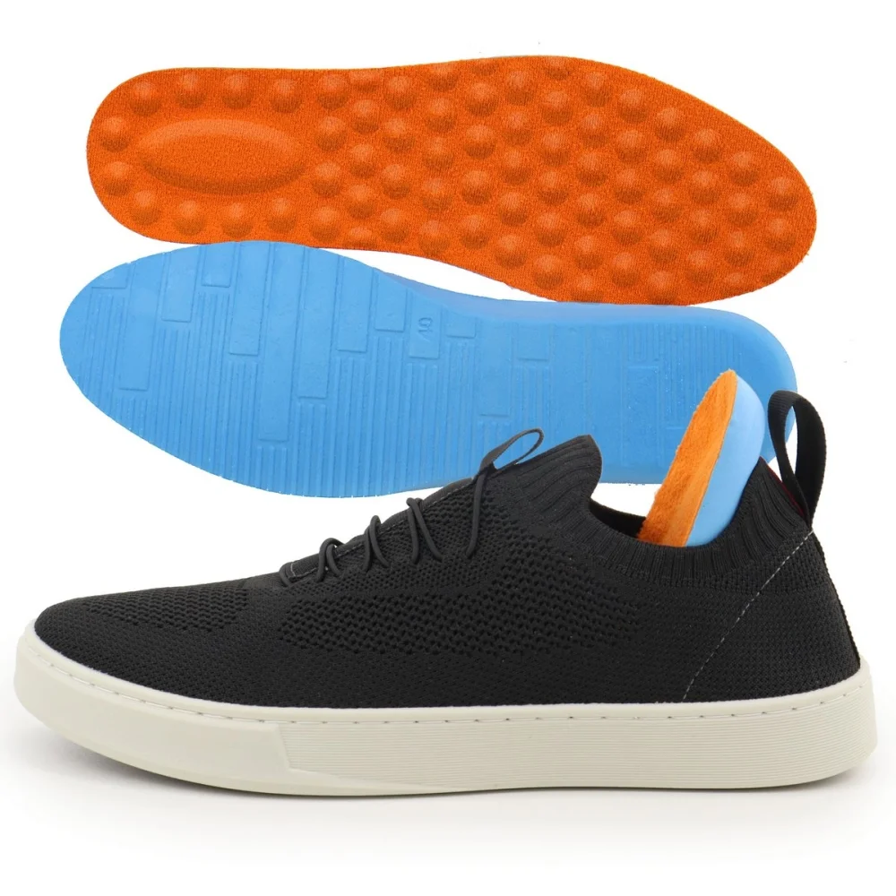 Tênis Sapatênis Masculino Cano Curto Tecido Calce Fácil Tênis Casual Preto 5