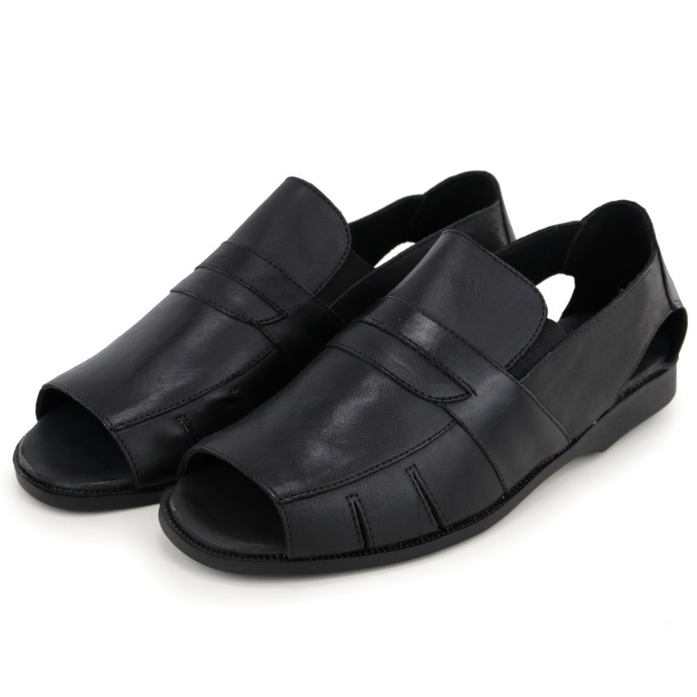 Chinelo Masculino De Couro Confortável Verão Casual Dia a Dia Preto 9