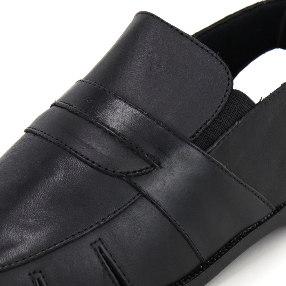 Chinelo Masculino De Couro Confortável Verão Casual Dia a Dia Preto 10