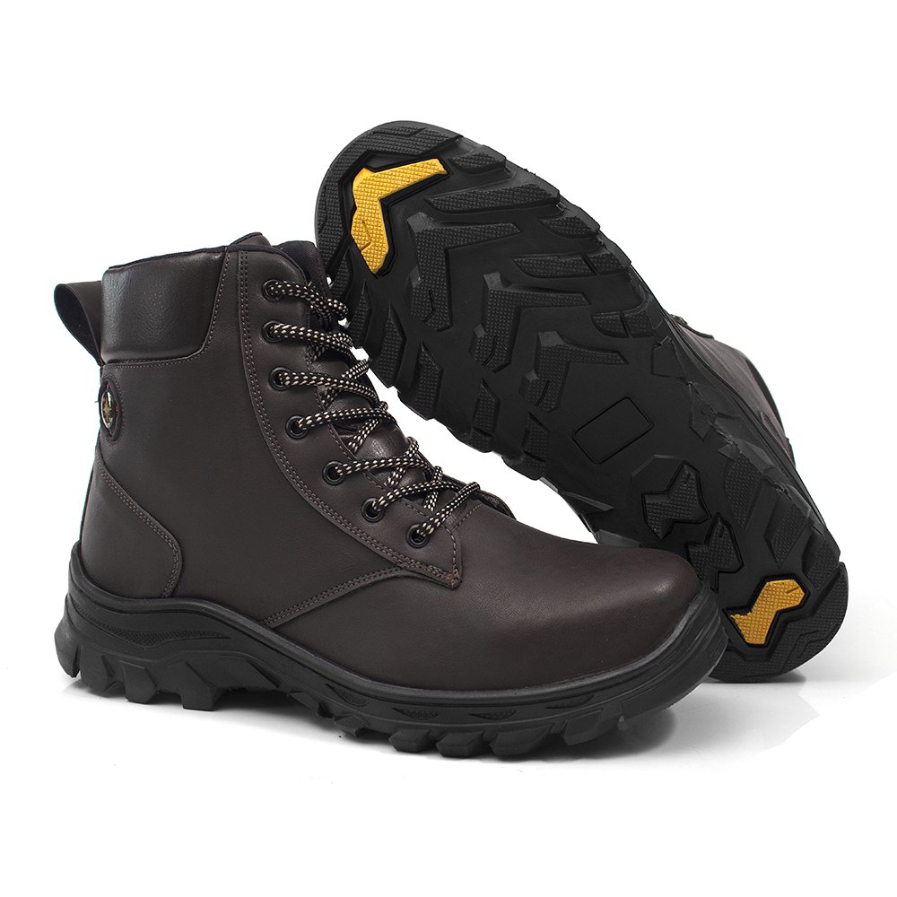 Bota Coturno Basica Yoyo Store Cano Curto com Cadarço e Sola Robusta Marrom 2