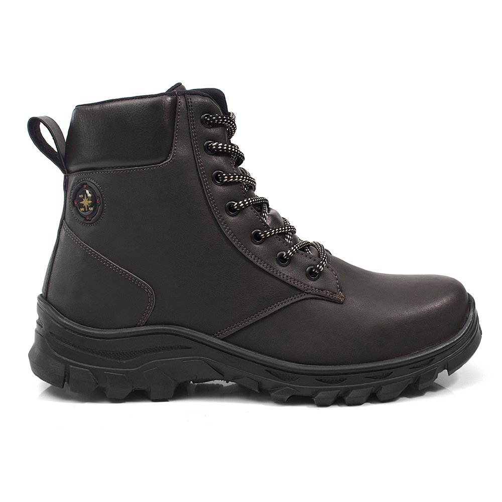 Bota Coturno Basica Yoyo Store Cano Curto com Cadarço e Sola Robusta Marrom 3