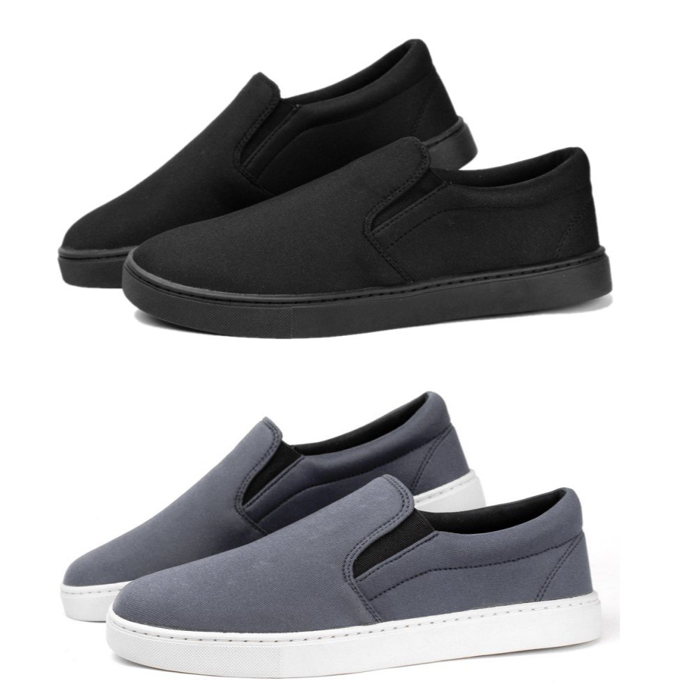 Kit 2 Pares Tênis Slip On Yoyo Store com Elastico e Sola Borracha Reta Preto 5