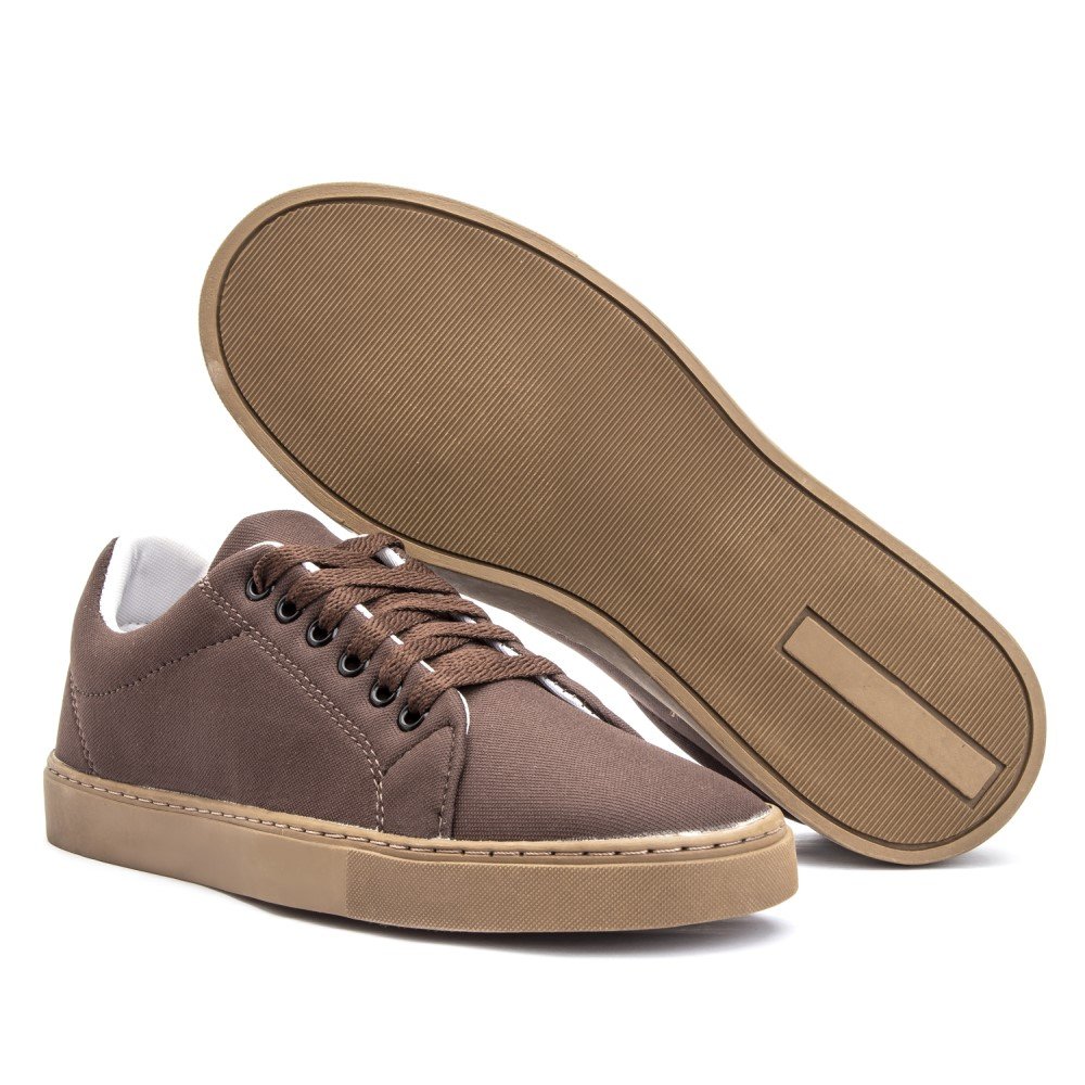 Kit 2 Pares Sapatenis Yoyo Store com Cadarço Sola Borracha e Costura Manual Marrom 3