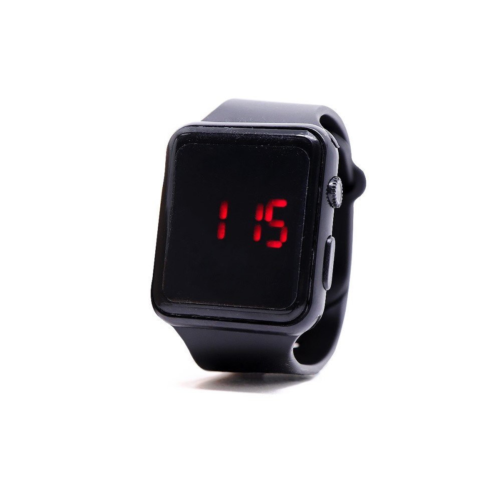 Relógio Digital Casual Quadrado Yoyo Store Basico com Fivela Ajustável Preto