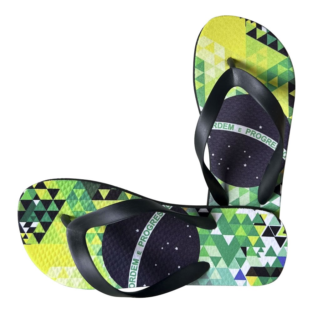 Chinelo Casual Yoyo Store com Estampa Abstrata e Sola Borracha Confortavel Verde 3