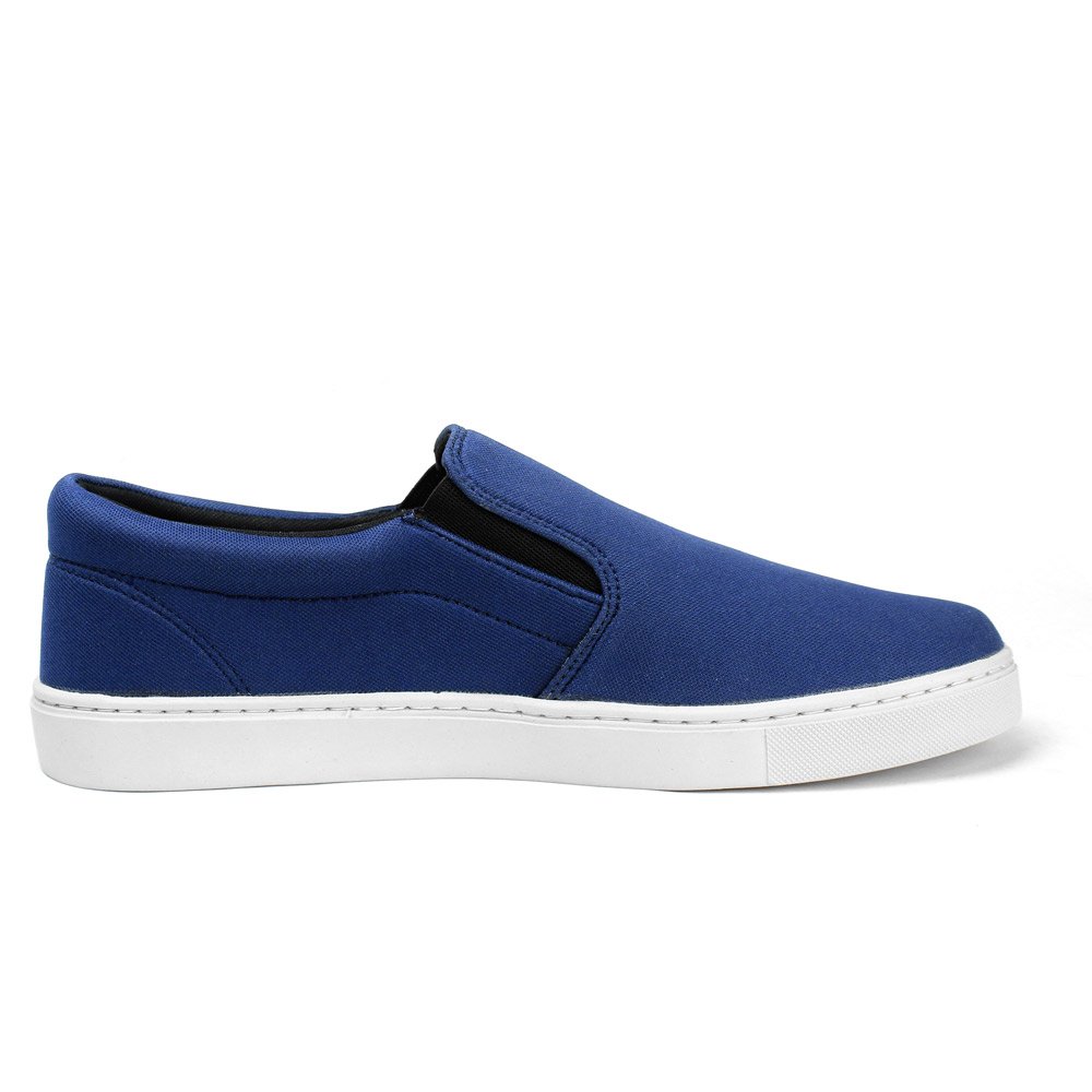 Tênis Slip On Yoyo Store Elástico Detalhe Costuras Lateral e Sola Borracha Azul 1