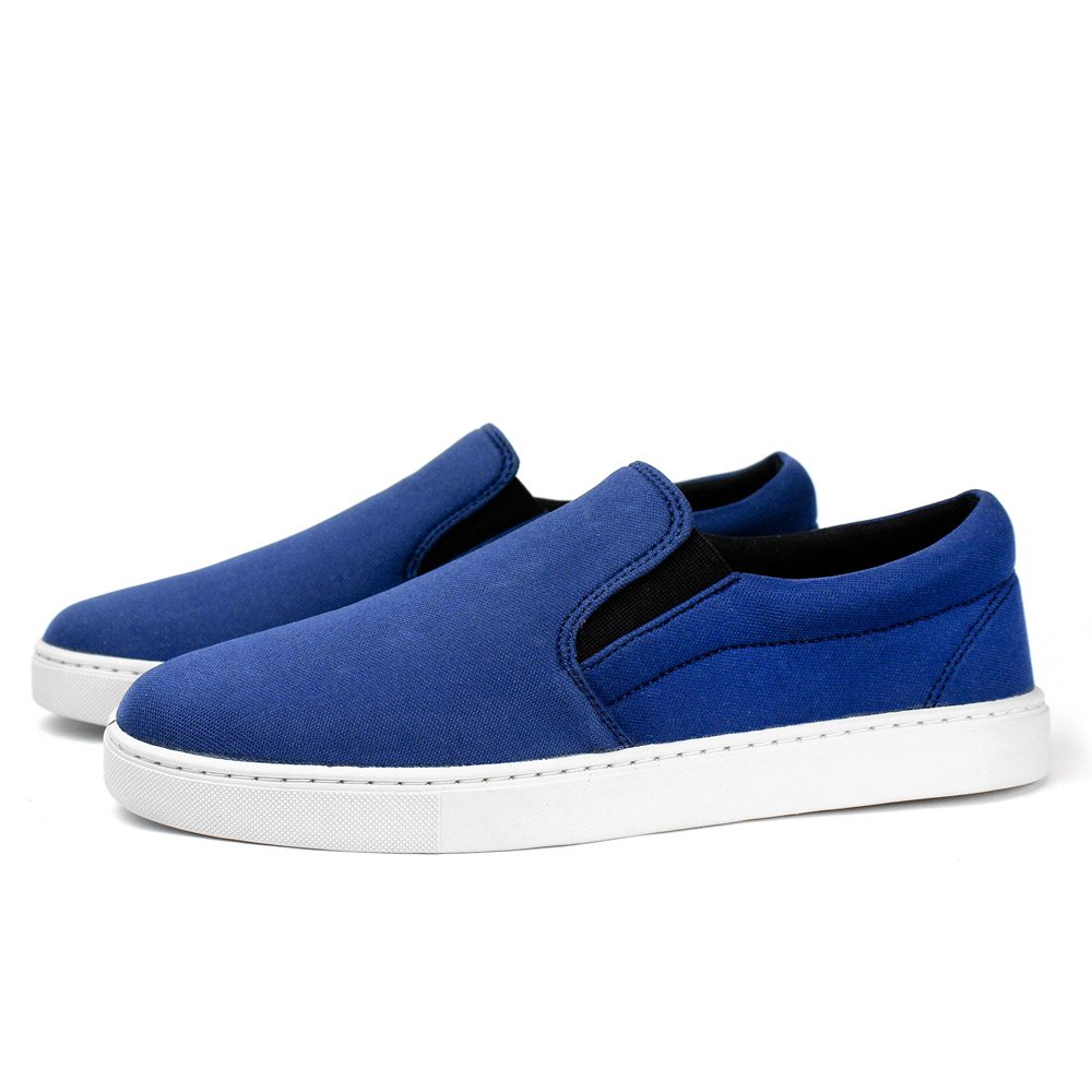 Tênis Slip On Yoyo Store Elástico Detalhe Costuras Lateral e Sola Borracha Azul 2