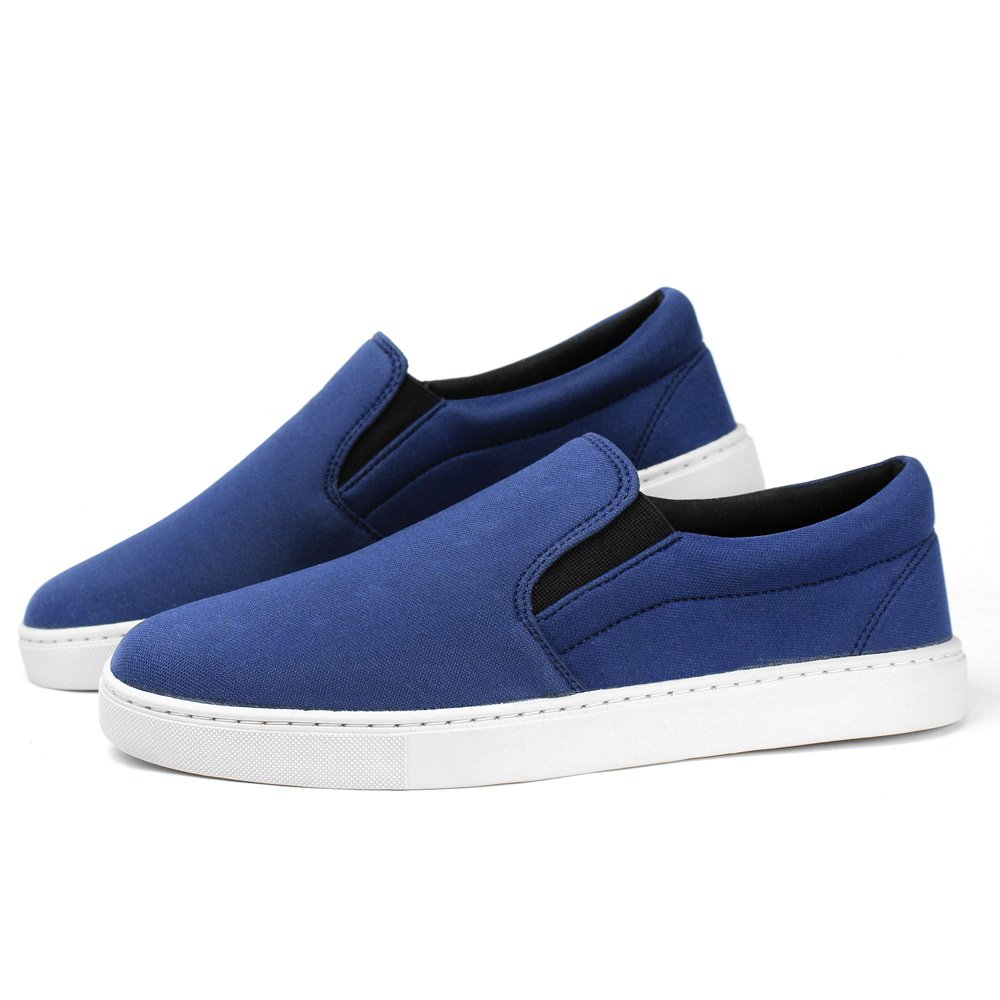 Tênis Slip On Yoyo Store Elástico Detalhe Costuras Lateral e Sola Borracha Azul 3