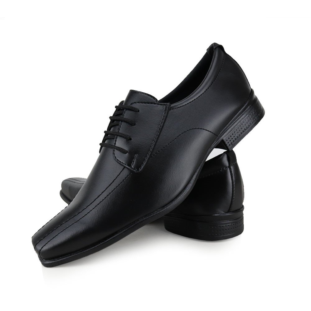 Sapato Social Elegante e Confortável Yoyo Store Com Cadarço Preto 1