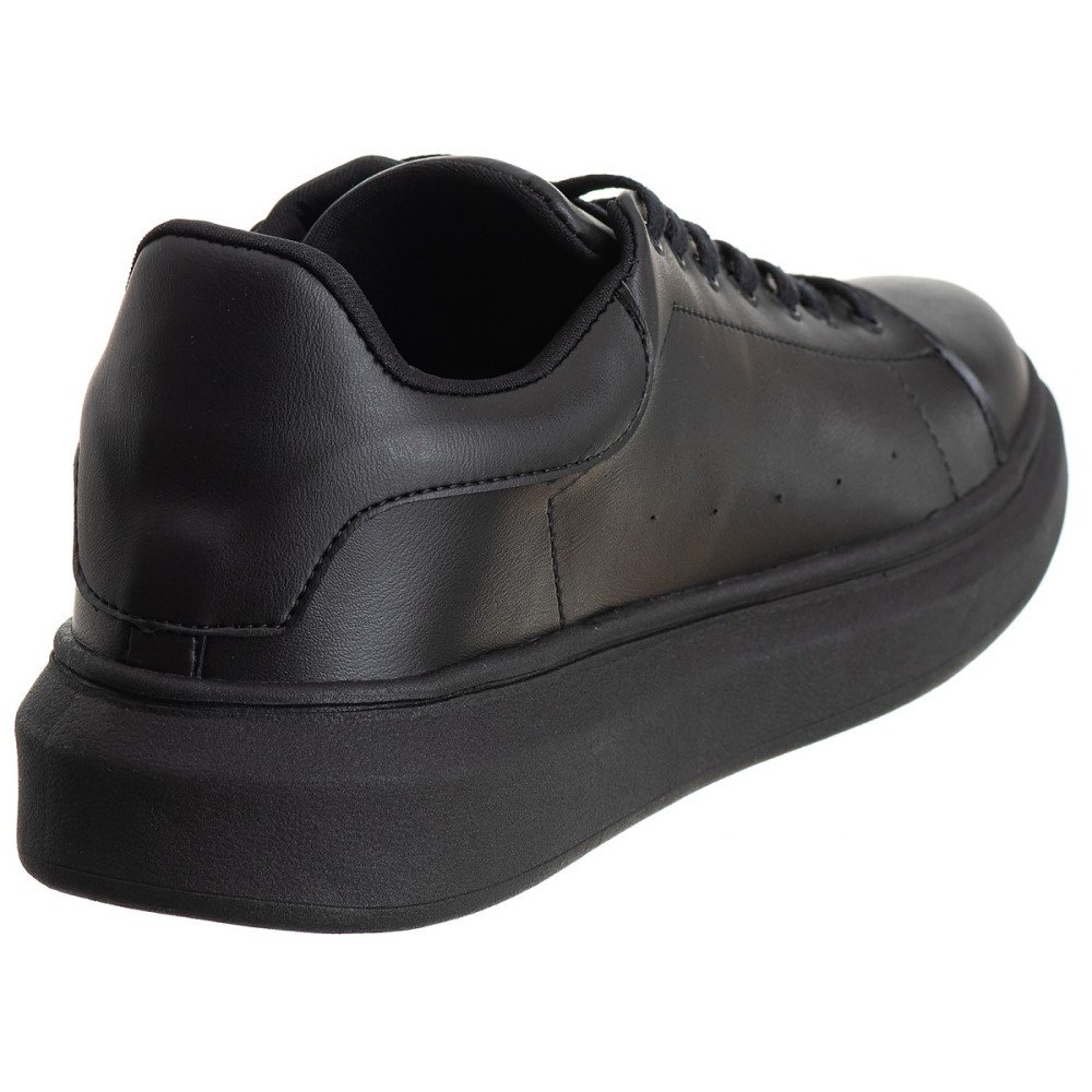 Sapatenis Casual Basico Yoyo Store Cadarço e Sola Leve Confortavel Preto 4