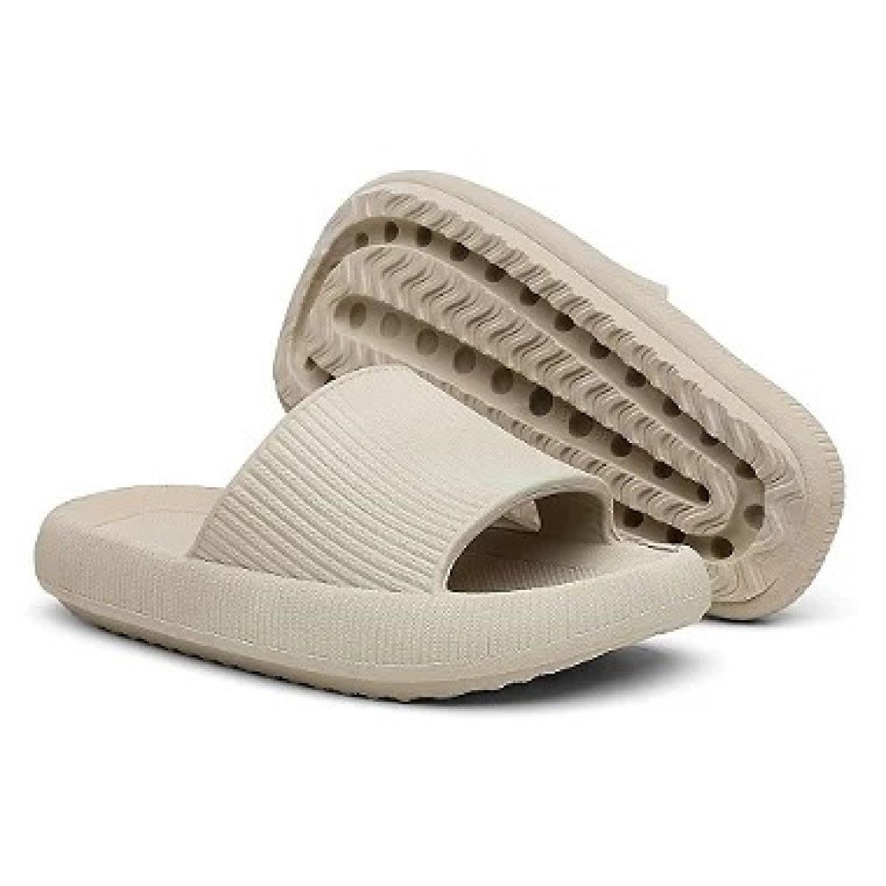 Chinelo Slide Nuvem Masculino Moda Super Confortável Macio Dia a Dia Branco 2