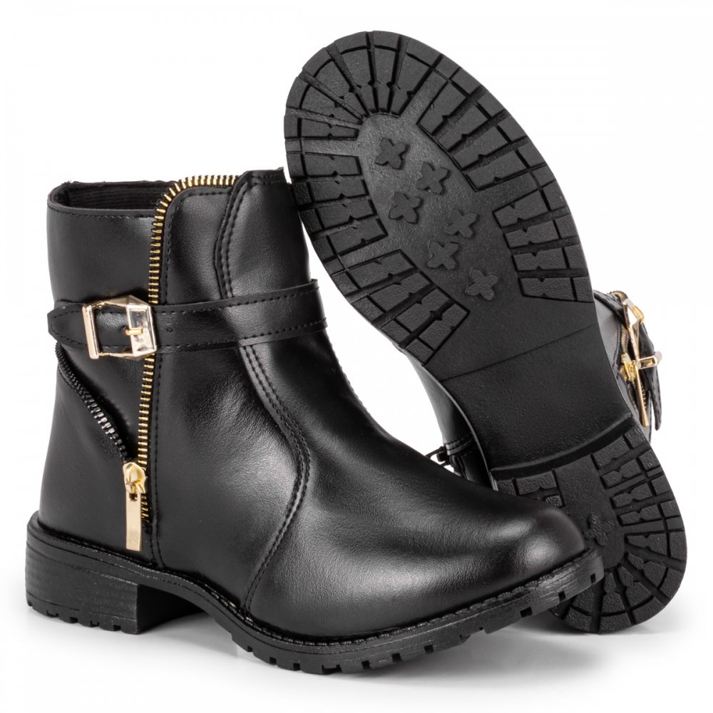 Bota Cano Curto Confortável M&D Store Que Traz Delicadeza Preto 2