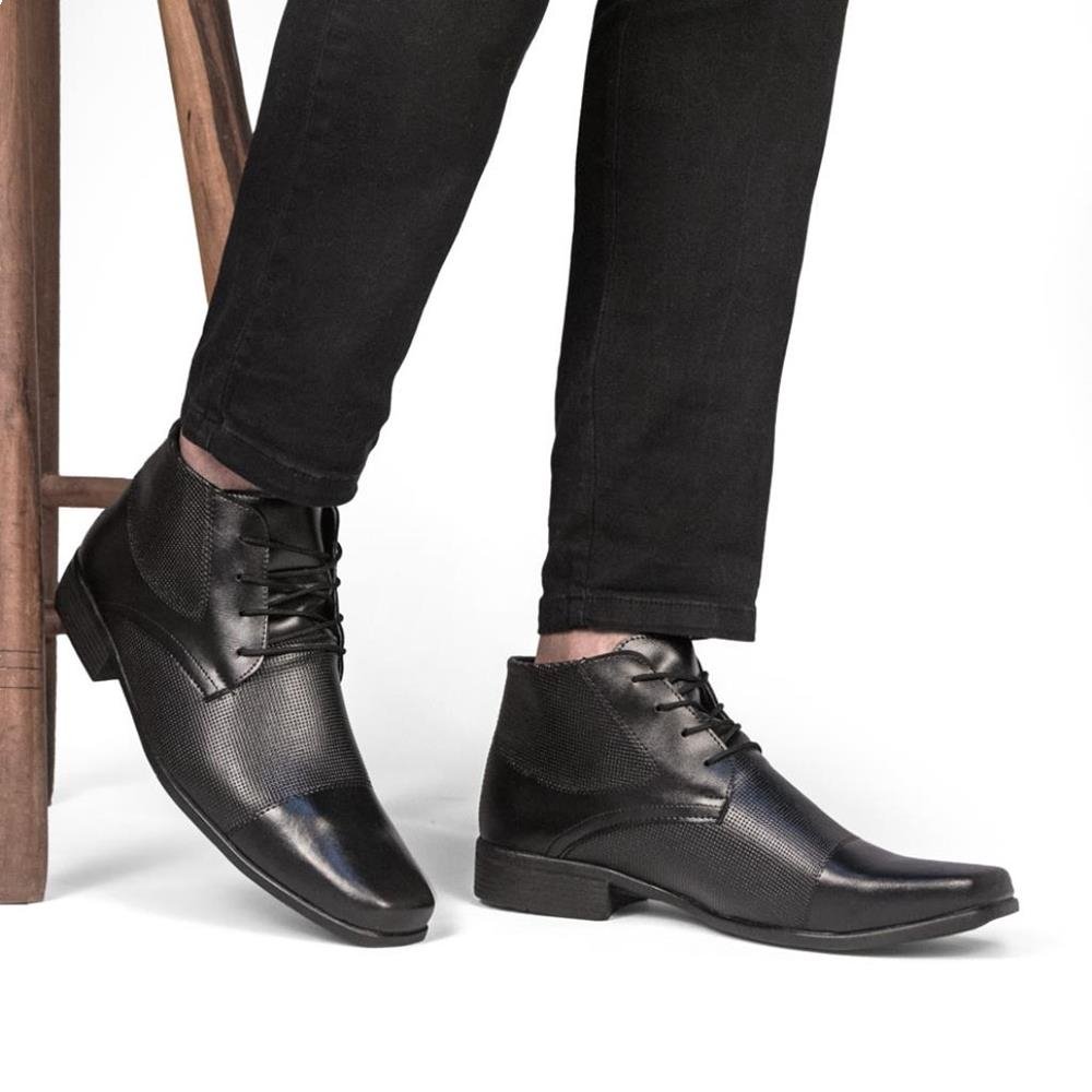 Bota M&D Store Social Cano Curto Masculino Preto 3