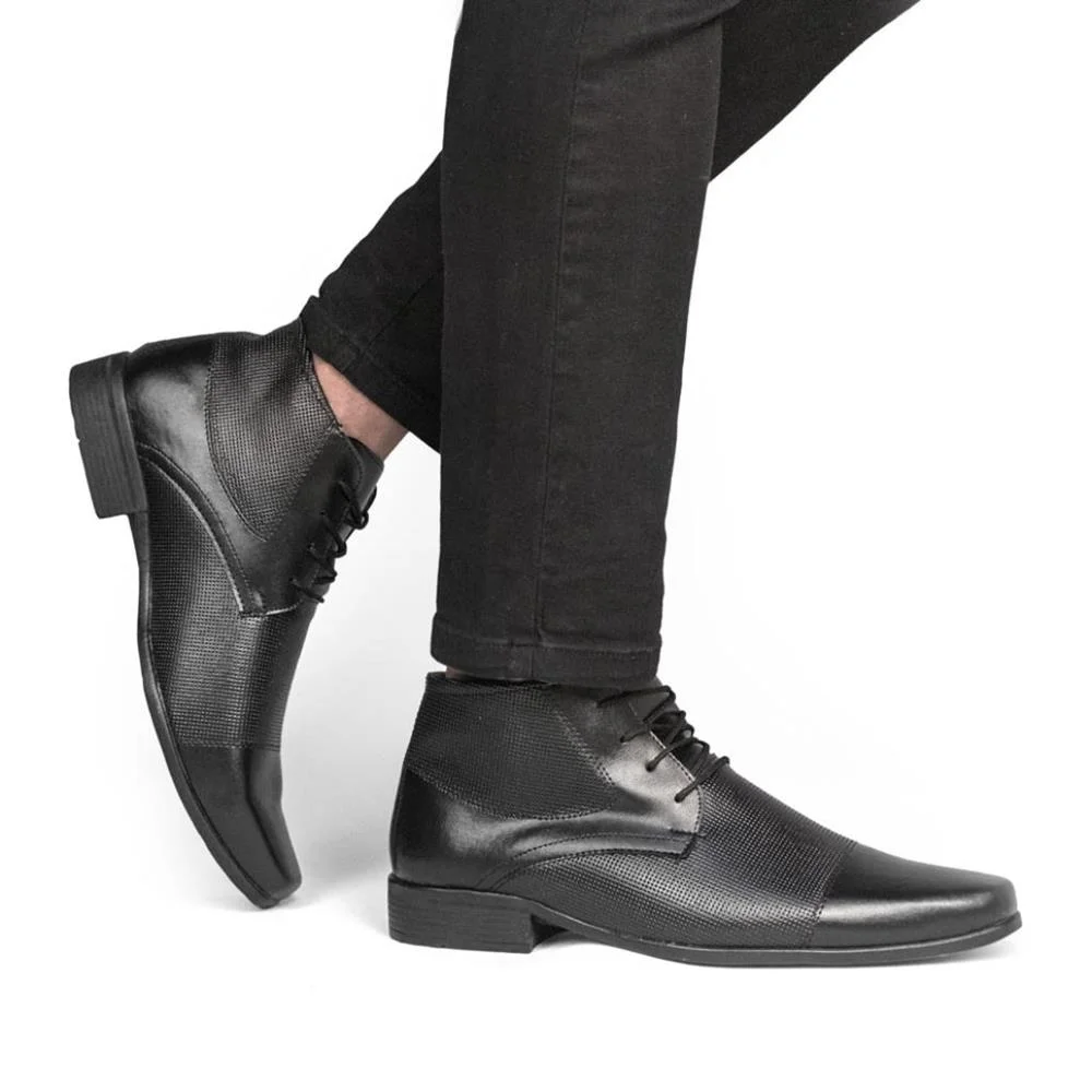 Bota M&D Store Social Cano Curto Masculino Preto 4