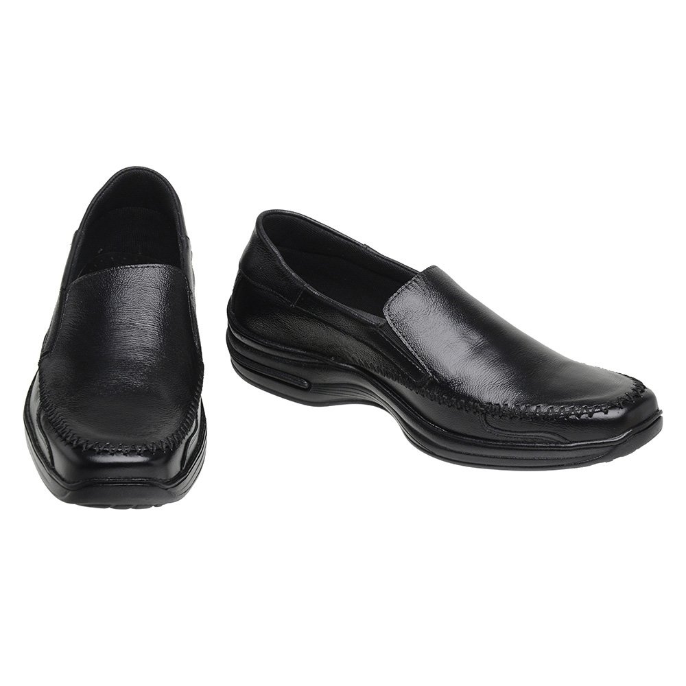 Sapato Casual Liso Conforto M&D Store Calce Fácil Sola Macia Preto 1