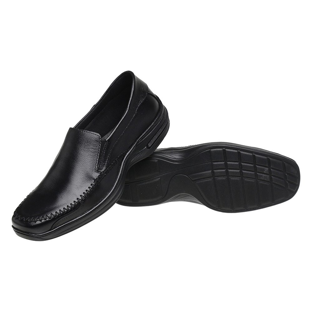 Sapato Casual Liso Conforto M&D Store Calce Fácil Sola Macia Preto 2
