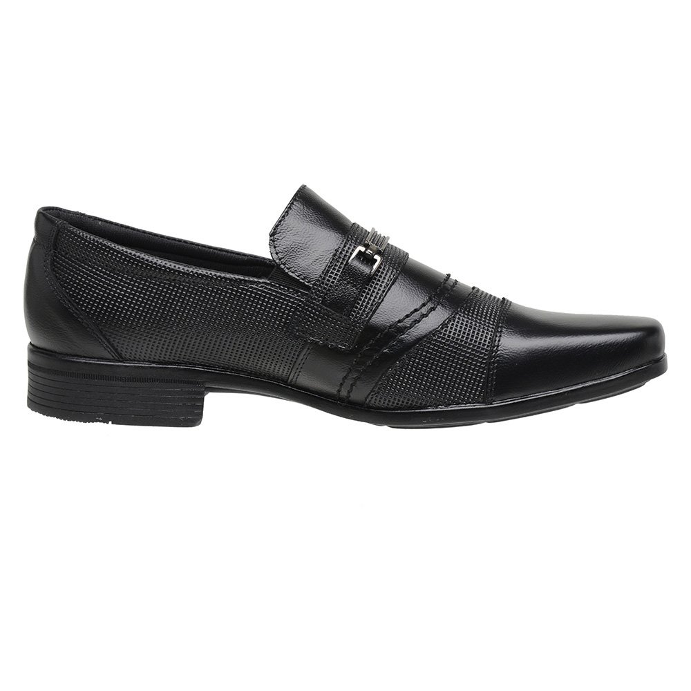 Sapato Social Conforto e Estilo Sempre M&D Store Costura Aparente Preto 2