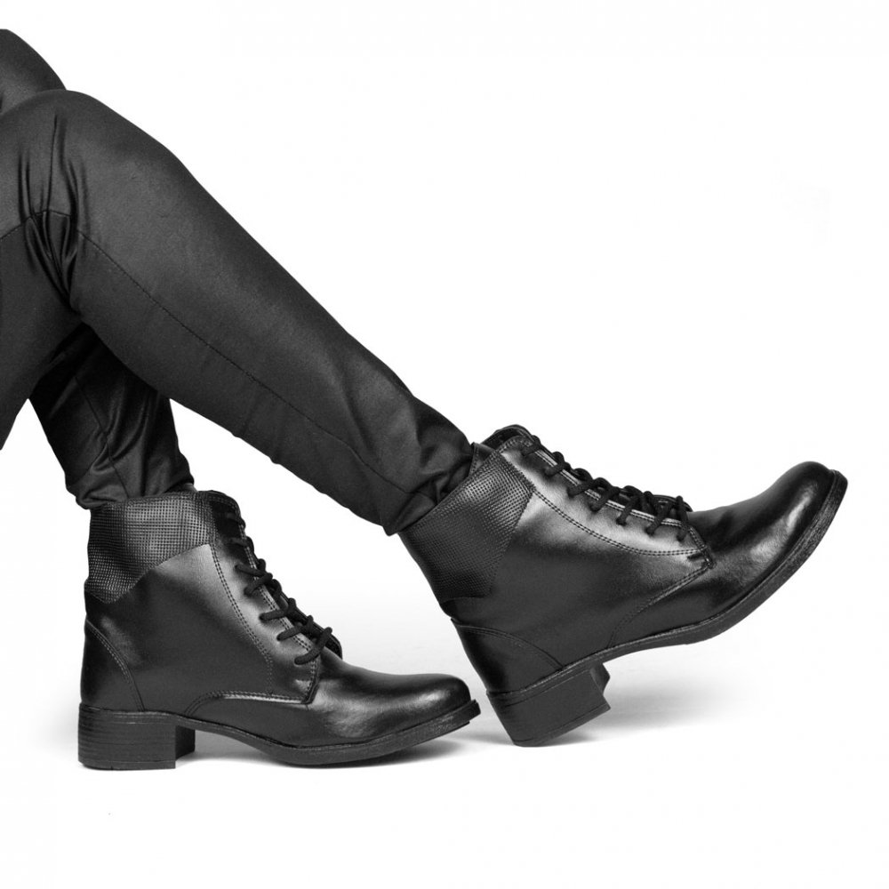 Coturno MD Store Bota Lisa M&D Feminino Preto 2