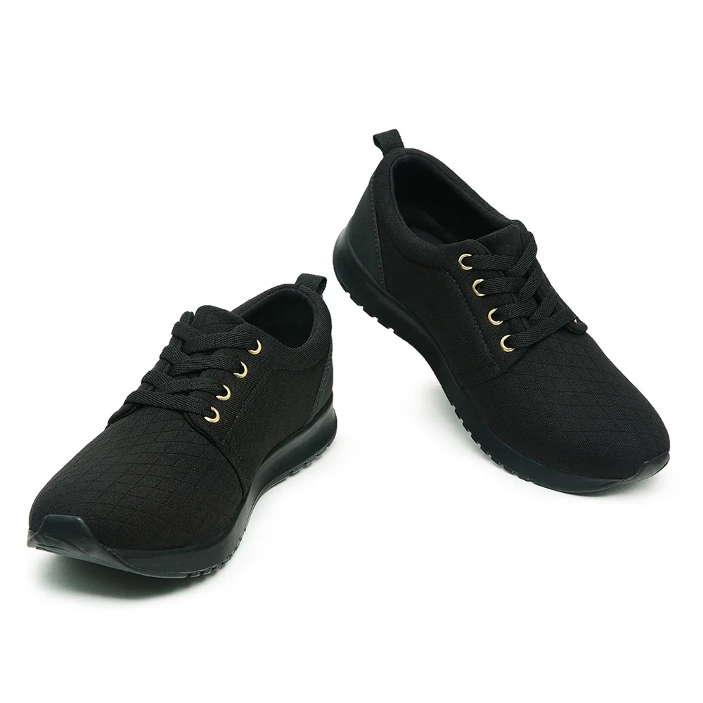 Tênis Moda Casual Feminino Sola Borracha Macia e Leve Para Dia a Dia Preto 3