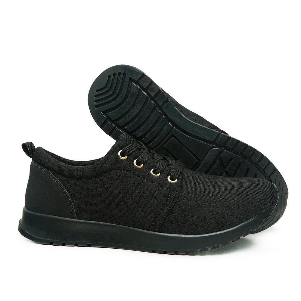 Tênis Moda Casual Feminino Sola Borracha Macia e Leve Para Dia a Dia Preto 4