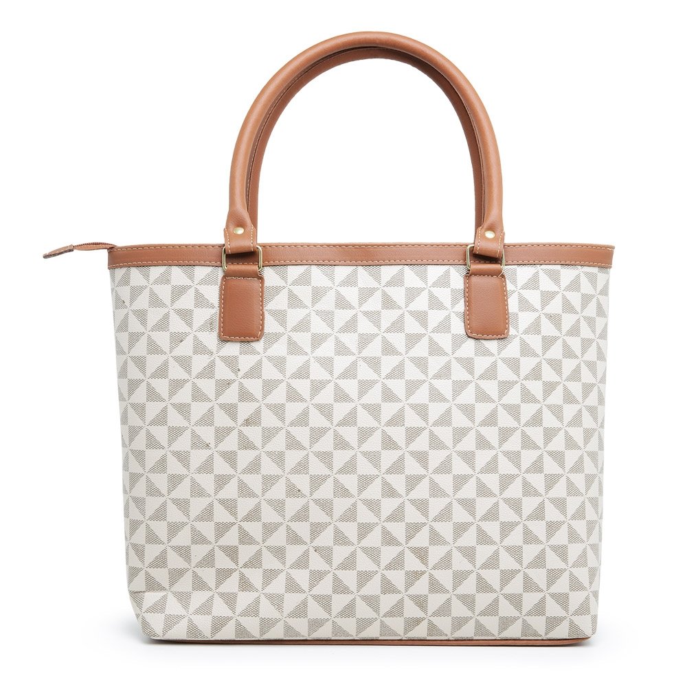 Bolsa Media Feminina Espaçosa Com Porta Moedas Estilosa Mulheres Elegante Tendencia Bege 2