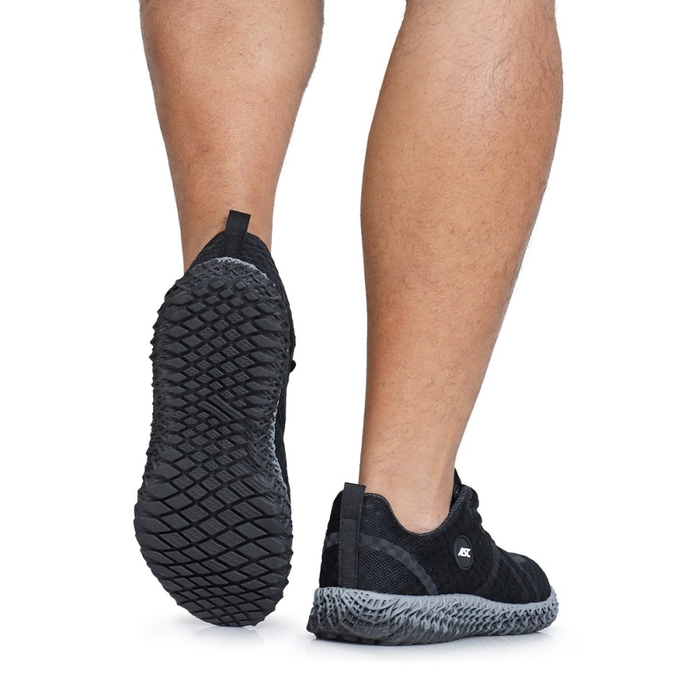 Tênis Esportivo Masculino Cadarço Moderno Caminhada Academia Confortável Dia a Dia Preto 3