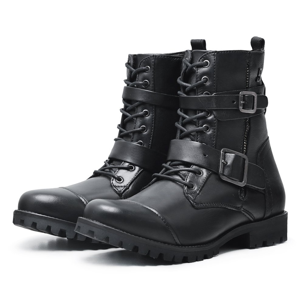 Bota Coturno Feminino Sola Macia Com Zíper Cadarço Tira e Fivela Modelo Descontraído