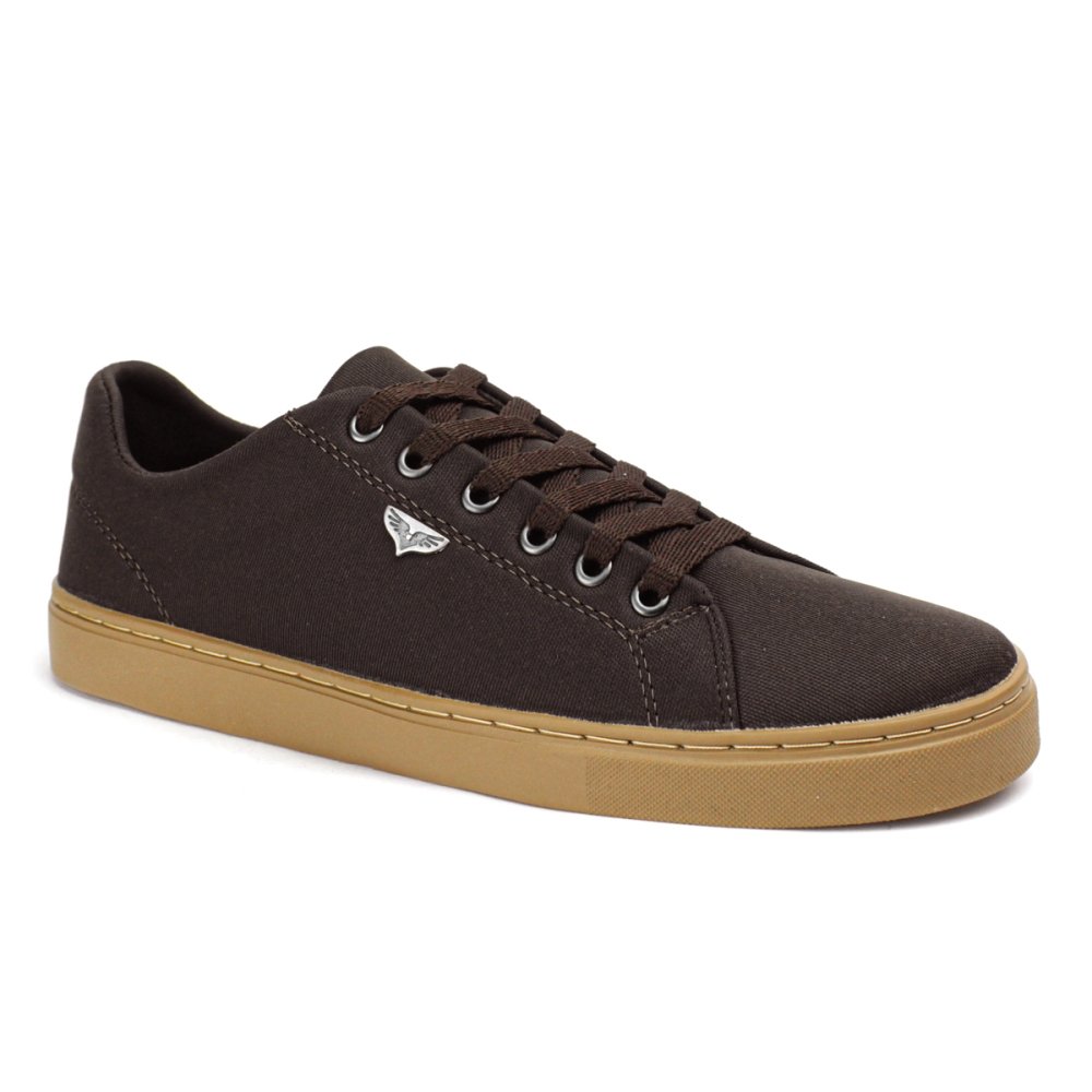 Sapatênis Casual Básico Masculino Cadarço Design Moderno Sola Reta Marrom 2