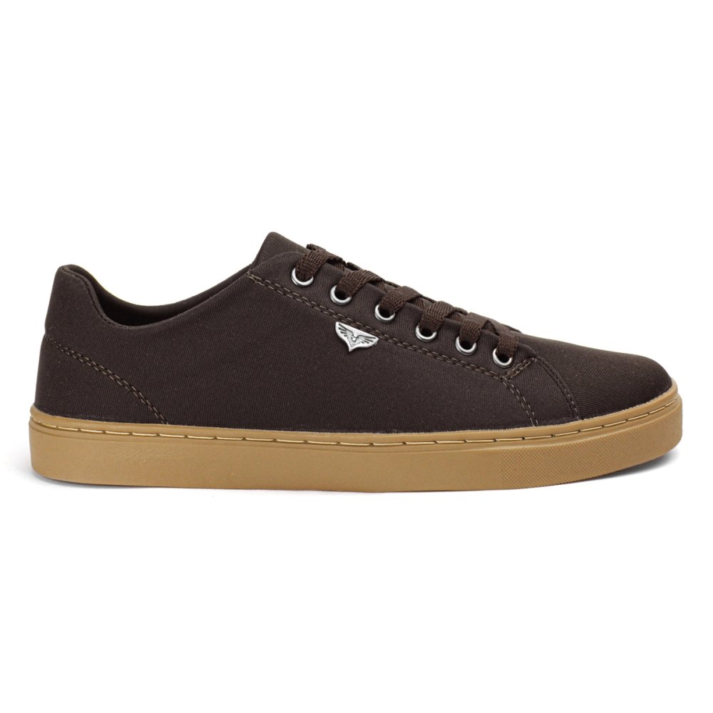 Sapatênis Casual Básico Masculino Cadarço Design Moderno Sola Reta Marrom 3