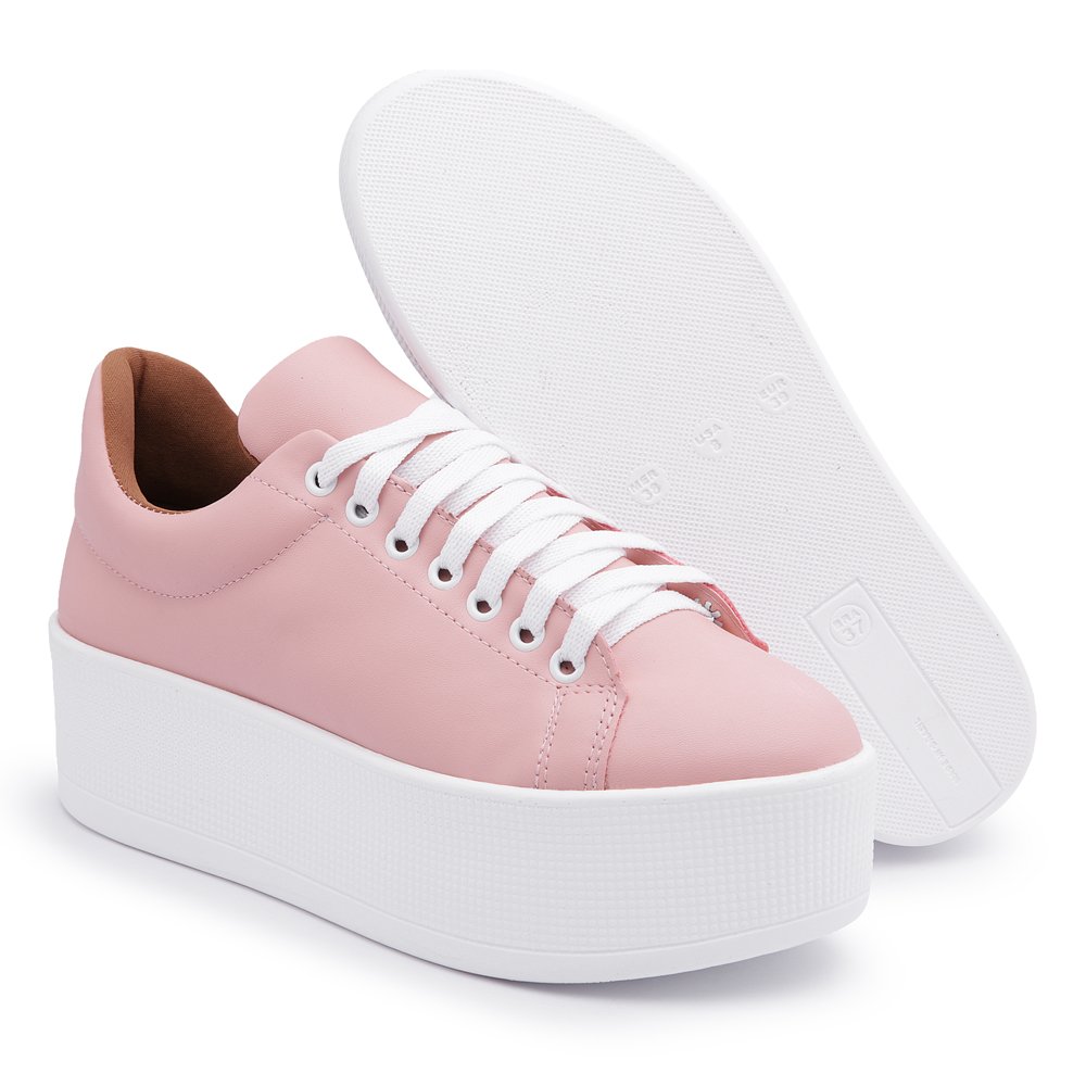 Tênis Ec Shoes Flatform Conforto Casual Feminino Rosa 3