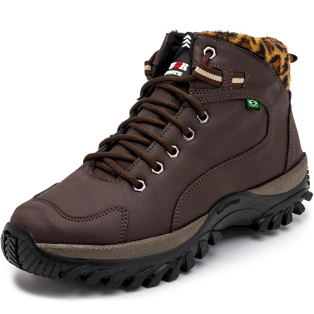 Coturno Ec Shoes Bota Cadarço Feminino Marrom 1