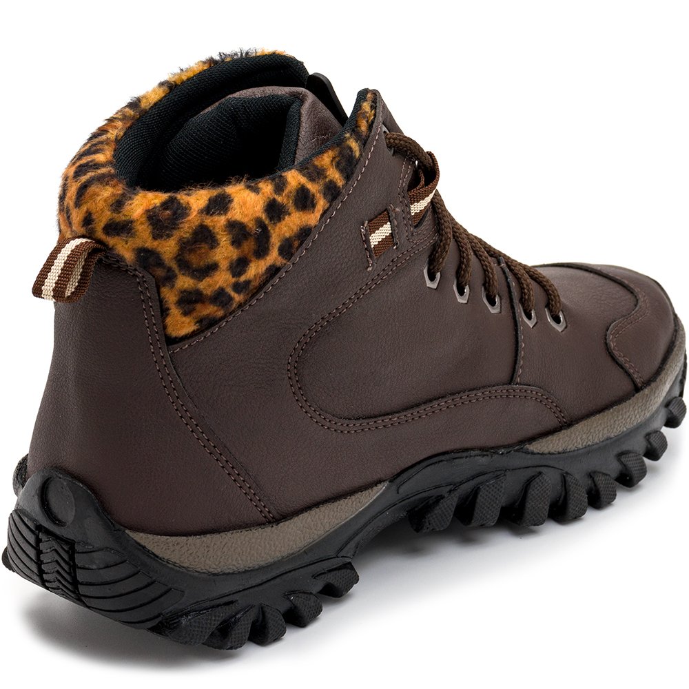 Coturno Ec Shoes Bota Cadarço Feminino Marrom 2