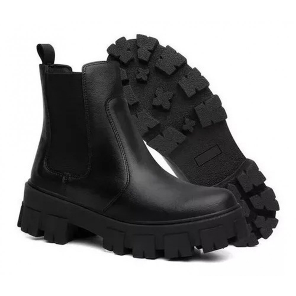 Bota Chelsea Super Estilosa e Confortável Ec Shoes Com Calce Fácil Preto 2